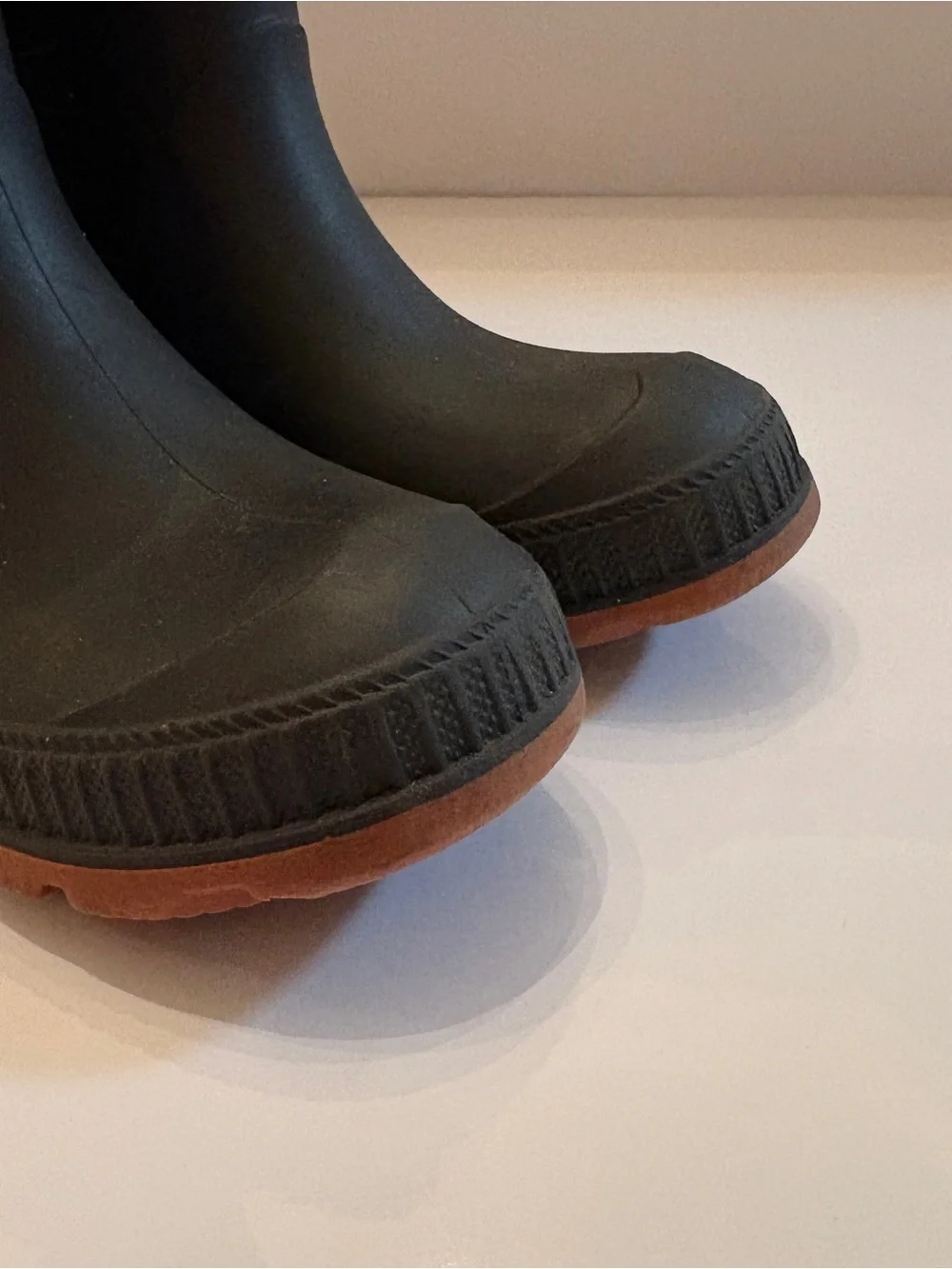 Kids Black Rain & Snow Boots with Brown Sole